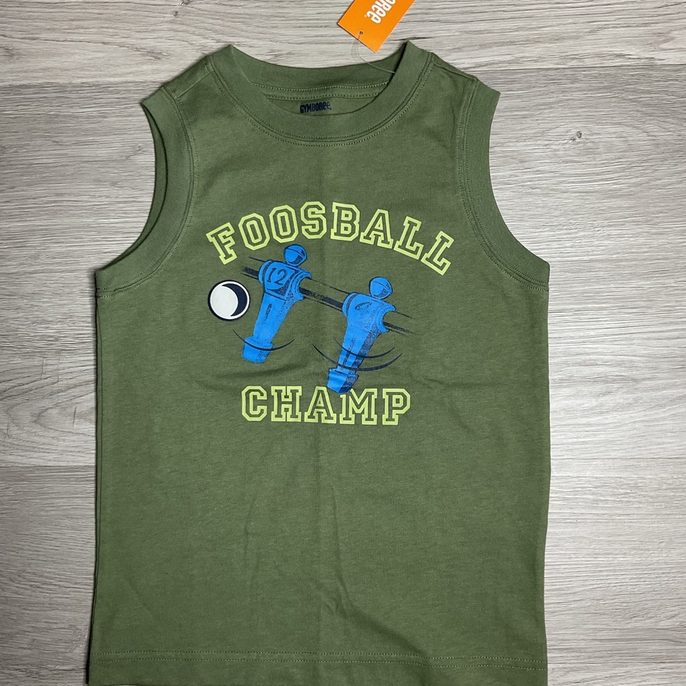 Gymboree Desert Day Camp Boys Muscle Tank Top Shirt Size 5 Foosball Champ‎ NWT